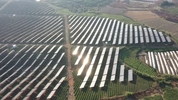 Solar power station in montain