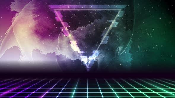 Retro Futuristic Glitch Triangle