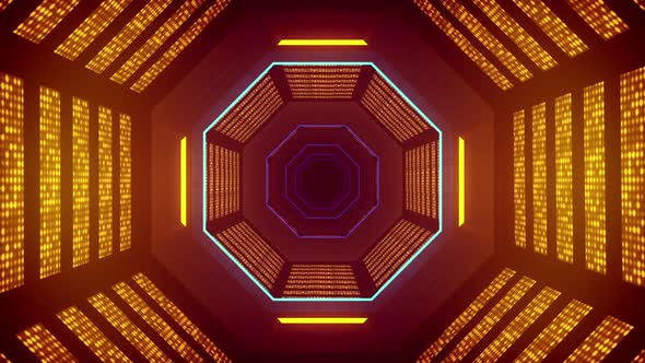 4K Abstract Sci-Fi Tunnel VJ Motion Background || Neon Light Tunnel Free VJ Loops || 4K VJ Loops