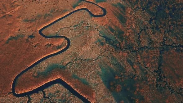 Aerial shot - The River Seret in west part of Ukraine