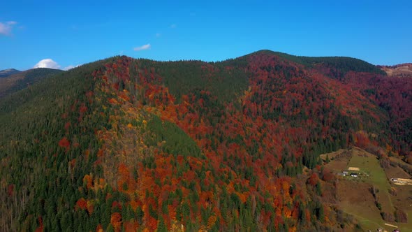 Aerial Drone Video Flying Over Carpathians Mountains, Ukraine, Europe