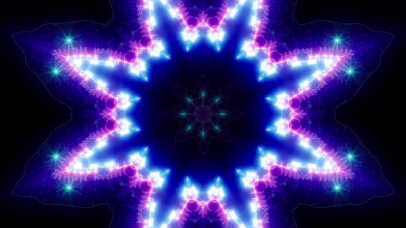 Blinking Blue Light Purple Kaleidoscope Loop 4K 04