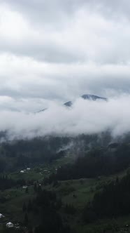 Vertical Video of Fog in the Mountains