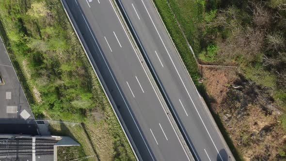 aerial view of motorway drone 4k switzerland