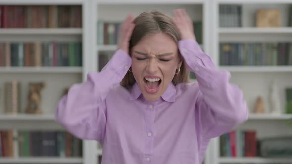 Portrait of Woman Shouting Screaming