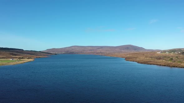 Flying Above Lough Nacreevah Close To Mount Errigal, the Highest Mountain in Donegal - Ireland