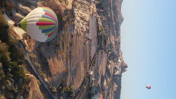 Vertical Video  Balloons in Cappadocia Turkey