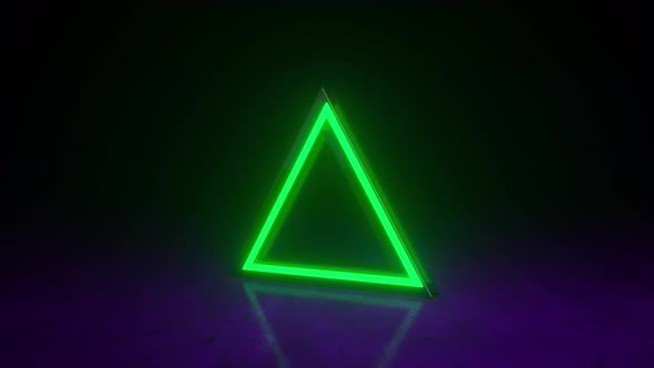 Neon green triangular frame