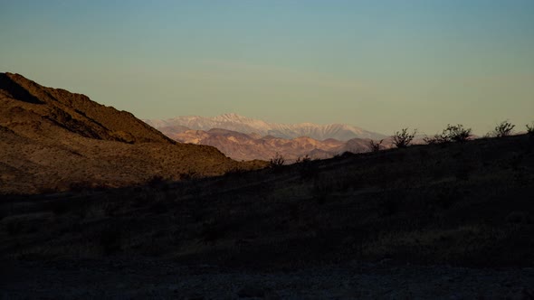 Morning sunlight on Telescope Peak and the Panamint Range - Time lapse