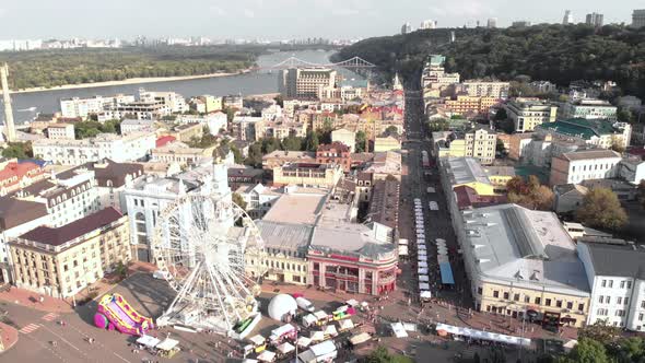 Kyiv, Ukraine. Podil District. Aerial View