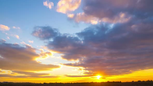 Sunset Sky over the Field