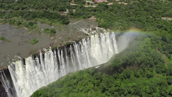 Aerial View of Victoria Zambia Waterfall