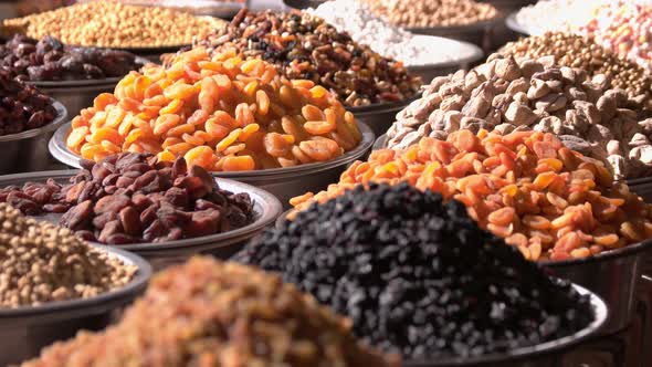 Market Counter with Dried Fruis and Nuts