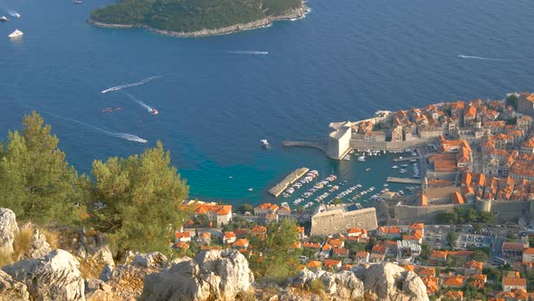 Aerial View Dubrovnik Old Town