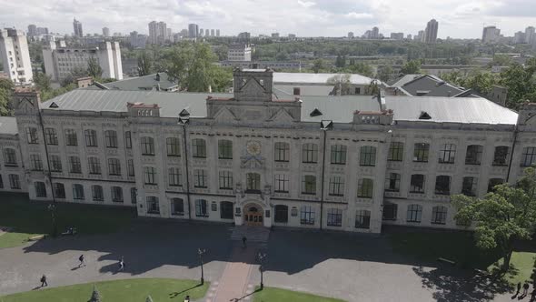 Kyiv. Ukraine. Kyiv Polytechnic Institute. Aerial View. Flat, Gray