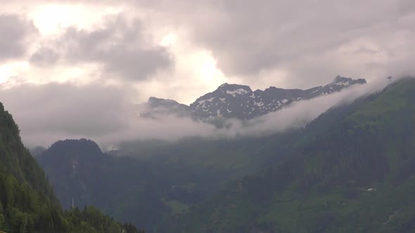 Beautiful Clouds In Mountains Of Kaprun In Austria - timelapse