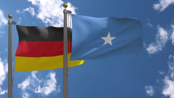 Germany Flag Vs Somalia On Flagpole