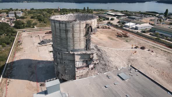 Industrial building destroyed on Construction Site