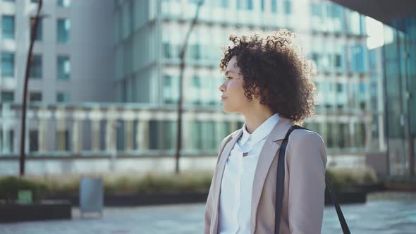 Cinematic video of a beautiful business woman