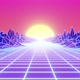 Synthwave Road Pastel Pink Sky Background Loop - VideoHive Item for Sale