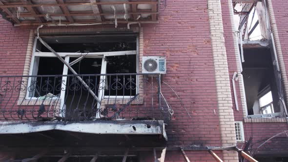 Ukraine Makariv  Abandoned Building During the War