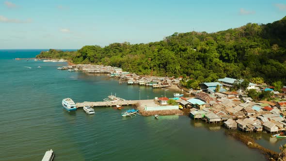 City and Port on Balabac Island, Palawan, Philippines
