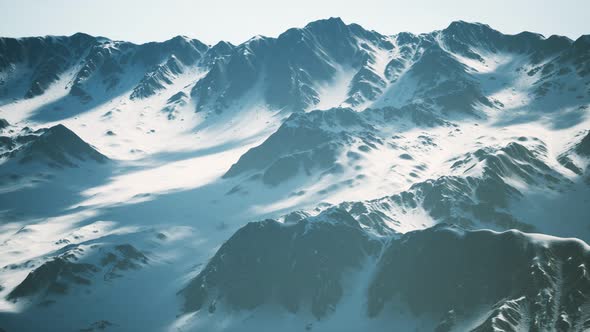 Snow Covered Beautiful Mountain Peaks