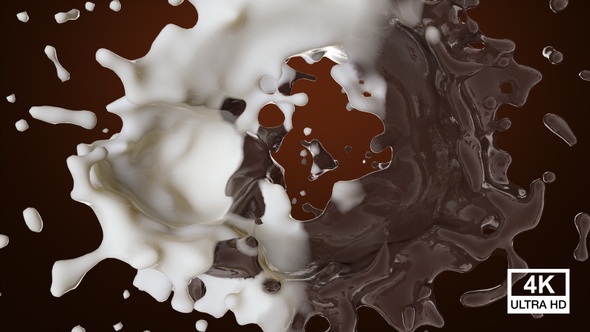 Circle Chocolate And Milk Splash 4K