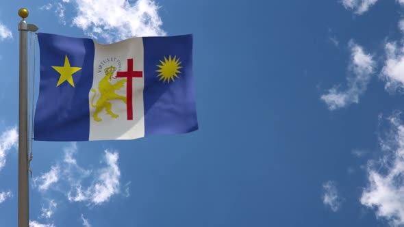 Recife City Flag (Brazil) On Flagpole