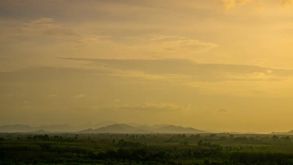 View of Colorful dramatic sky sunset or sunrise with Moving clouds background