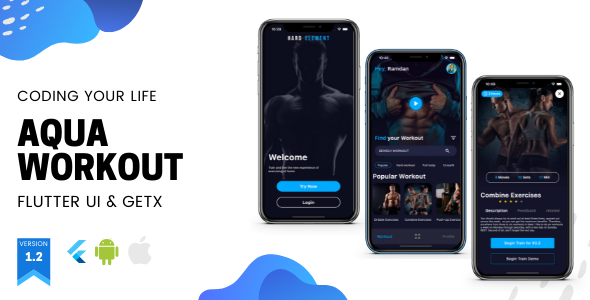 Workout (Fitness) App v1.3.0 - (Flutter UI Kit Only)