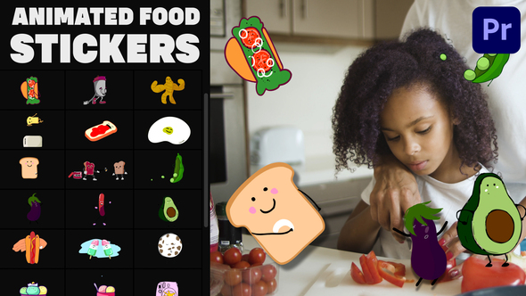 Animated Food Stickers | Premiere Pro MOGRT