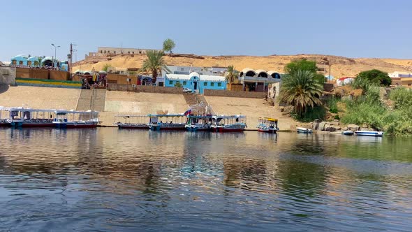 View of Nubian Village in Egypt while sailing through Nile River