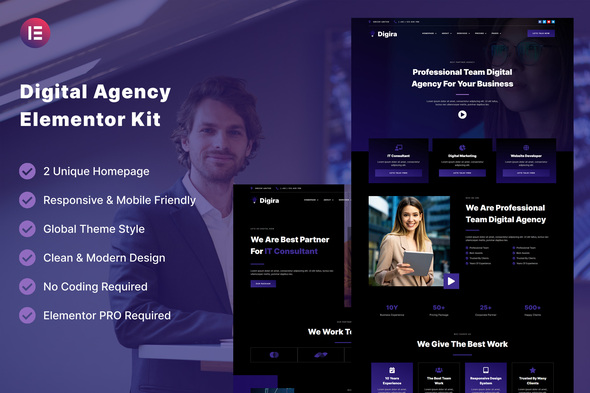 Digira - Digital Agency Services Elementor Template Kit