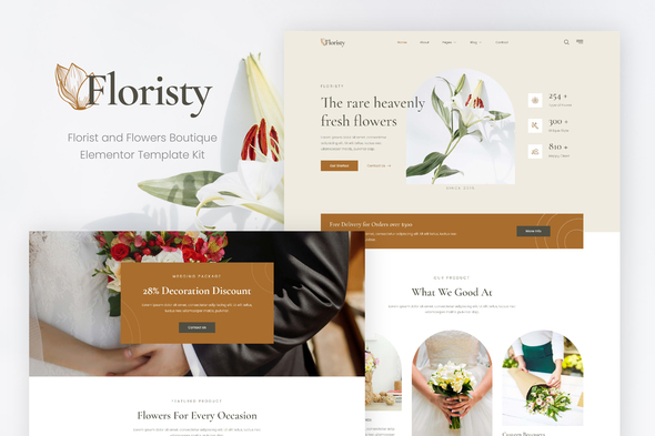 Floristy - Florist & Flower Boutique Elementor Template Kit