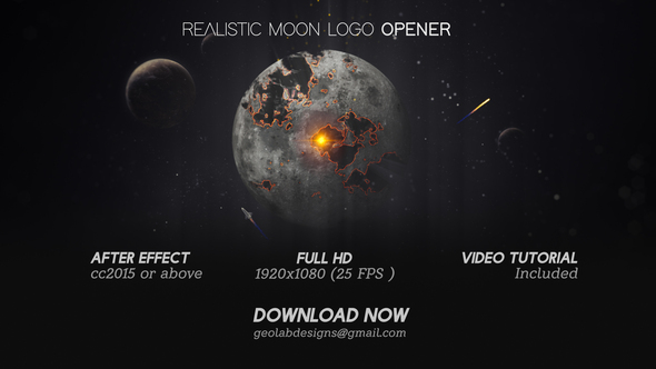 Realistic Moon Logo Opener l Logo in Space l Planet Distortion Logo