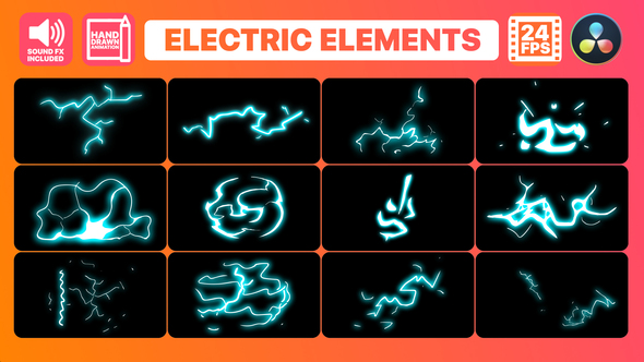 Hand Drawn Electric Elements Pack | DaVinci Resolve