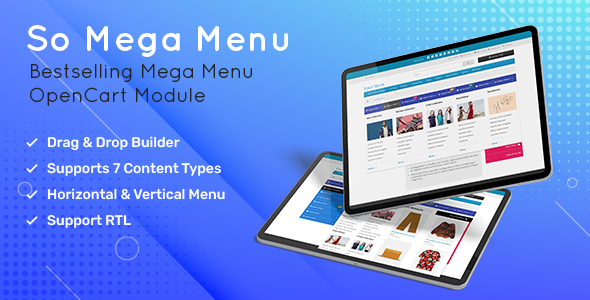 So Mega Menu - Drag & Drop | Responsive OpenCart 4.0.x & OpenCart 3.x Module