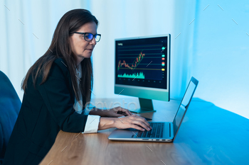 arkets with blockchain technology – Decentralized finance and stock exchange concept