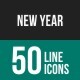 New Year Line Icons - GraphicRiver Item for Sale