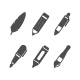 Set Glyph Icons of Writing Utensils - GraphicRiver Item for Sale