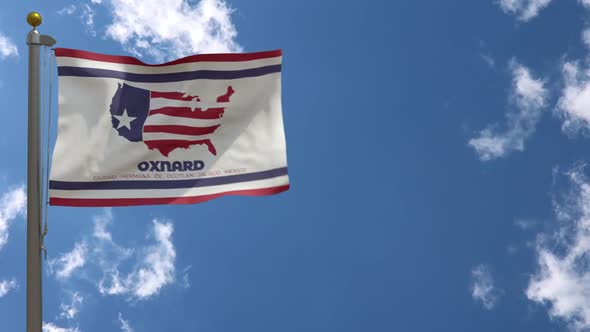 Oxnard City Flag California (Usa) On Flagpole