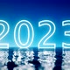 Front View Of 2023 Year Concept Loop Reflection On The Water - VideoHive Item for Sale