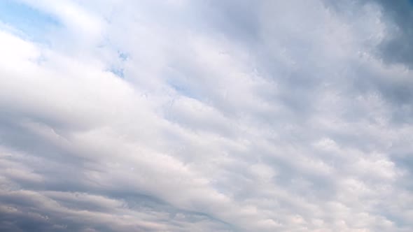 Rain Clouds Float in Blue Sky