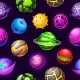 Cartoon Space Planets and Stars Seamless Pattern - GraphicRiver Item for Sale