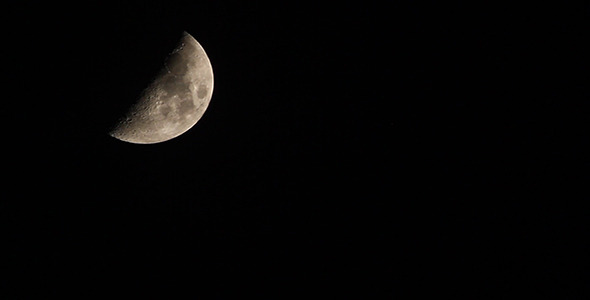 Half Moon Cloudy Night