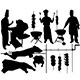 BBQ (barbecue) related objects silhouettes - GraphicRiver Item for Sale