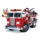 Cartoon Christmas Firetruck - GraphicRiver Item for Sale