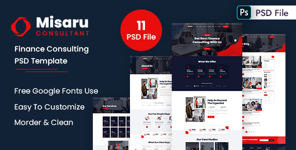 Misaru - Finance Consulting PSD Template