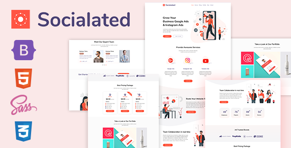 Socialated - One Page Parallax